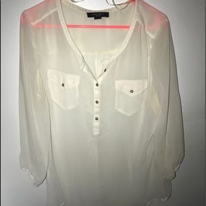 Sheer White Nine West Shirt (2)